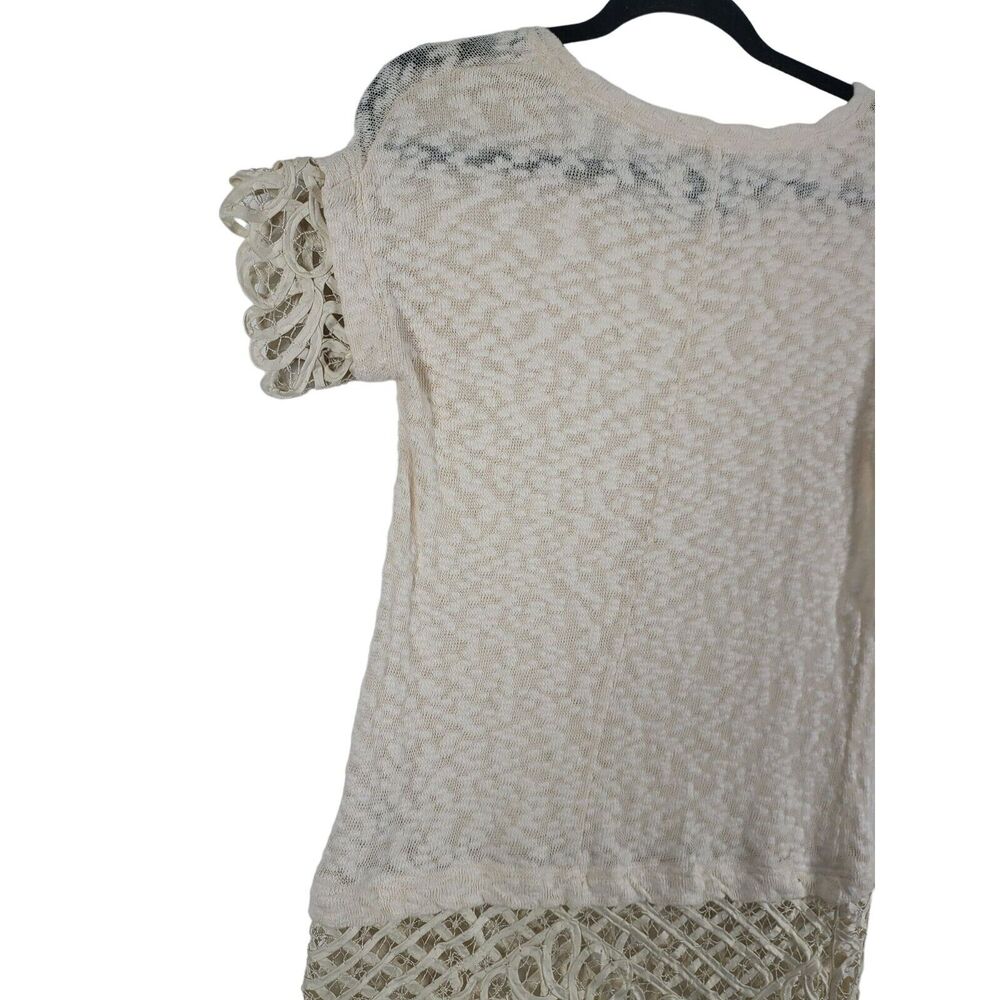 Saturday Sunday Anthropologie‎ Sweater Top XS Womens Cream Lace Pullover Sheer - Picture 10 of 10